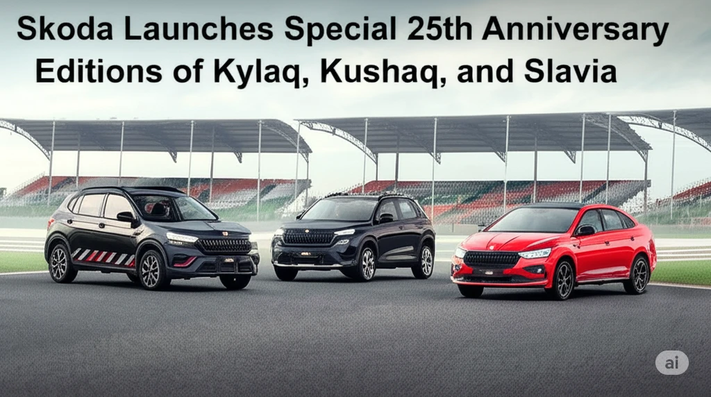 Skoda Launches Special 25th Anniversary Editions of Kylaq, Kushaq, and Slavia